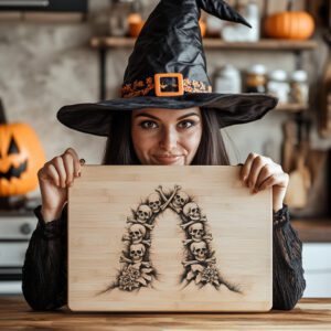 Halloween Charcuterie Board Engraving Laser File, Spooky Bone