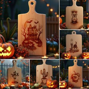 Halloween Charcuterie Board Laser Engraving Designs, Spooky Bundle,