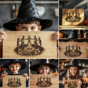 Halloween Charcuterie Board Laser Engraving File, Skull and