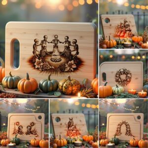 Halloween Charcuterie Board Laser Engraving File, Skull and