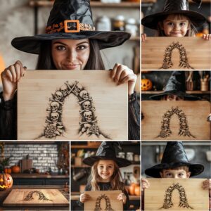 Halloween Charcuterie Board Laser Engraving File, Skull and