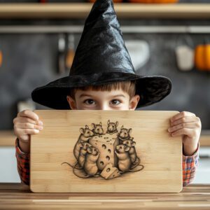 Halloween Charcuterie Board Laser File, Ghost Mice Cheese