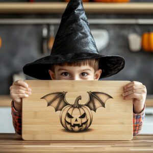Halloween Charcuterie Board Laser File, Pumpkin Bat Design,
