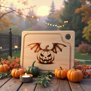Halloween Charcuterie Board Laser File, Pumpkin Bat Design,
