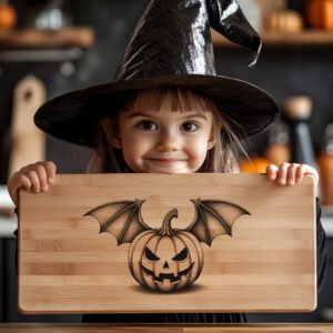 Halloween Charcuterie Board Laser File, Pumpkin Bat Design,