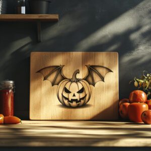 Halloween Charcuterie Board Laser File, Pumpkin Bat Design,