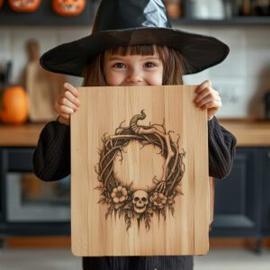 Halloween Charcuterie Board Laser File, Spooky Skeleton Vine