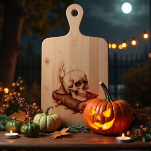 Halloween Charcuterie Board, Skull Book Design, Gothic Spooky
