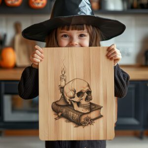 Halloween Charcuterie Board, Skull Book Design, Gothic Spooky