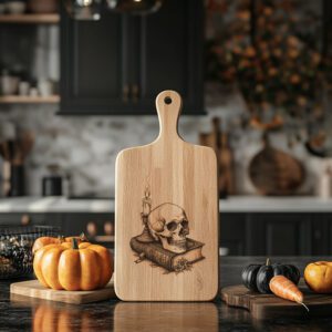Halloween Charcuterie Board, Skull Book Design, Gothic Spooky