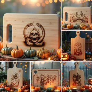 Halloween Charcuterie Engraving Designs, Laser Files for Glowforge,