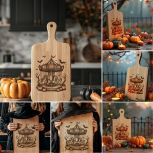 Halloween Engraving Bundle, Spooky Charcuterie Board Laser Designs,