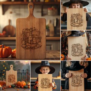 Halloween Engraving Bundle, Spooky Charcuterie Board Laser Designs,