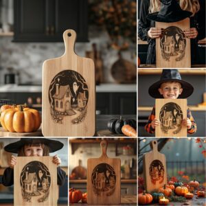 Halloween Engraving Bundle, Spooky Charcuterie Board Laser Designs,