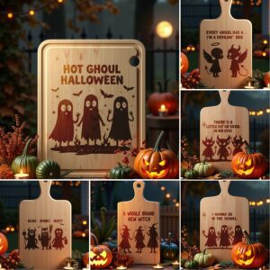 Halloween Engraving Files, Funny Charcuterie Board Designs, Spooky