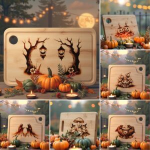 Halloween Laser Engraving Bundle, 6 Spooky Charcuterie Board