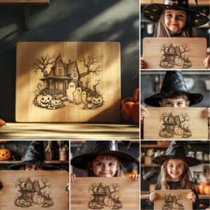 Halloween Laser Engraving Bundle, Spooky Charcuterie Board Designs,
