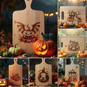 Halloween Laser Engraving Bundle, Spooky Charcuterie Board Designs,