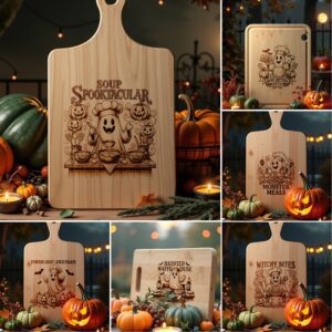 Halloween Laser Engraving File Bundle, Cute Charcuterie Board,