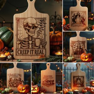 Halloween Laser Engraving File Bundle, Funny Spooky Charcuterie