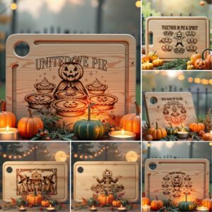 Halloween Laser Engraving File Bundle, Spooky Charcuterie Board