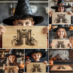 Halloween Laser Engraving File Bundle, Spooky Charcuterie Board