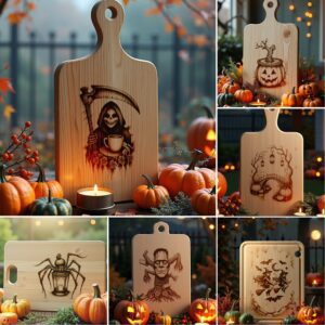 Halloween Laser Engraving File Bundle, Spooky Charcuterie Board