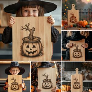 Halloween Laser Engraving File Bundle, Spooky Charcuterie Board