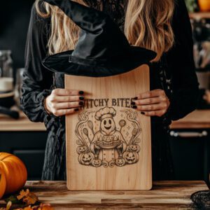 Halloween Laser Engraving File for Witch Charcuterie Board,