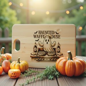 Halloween Laser Engraving File, Ghost Chef Charcuterie Board