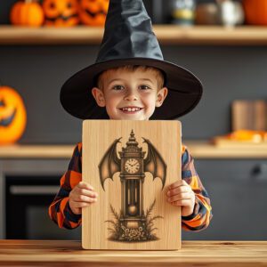 Halloween Laser Engraving File, Gothic Charcuterie Board, Bat