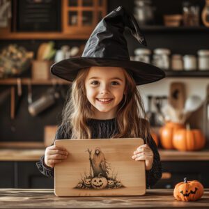 Halloween Laser Engraving File, Spectral Pumpkin Charcuterie Board