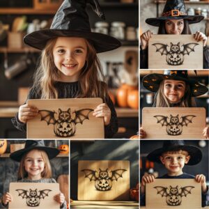 Halloween Laser Engraving File, Spooky Cat Charcuterie Board