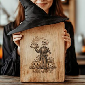 Halloween Skeleton Waiter Laser Engraving File, Spooky Charcuterie