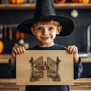 Halloween Spider Web Charcuterie Board, Gothic Garden Gate