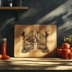 Halloween Spider Web Charcuterie Board, Gothic Garden Gate