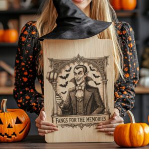Halloween Vampire Charcuterie Board Laser Engraving File, Spooky