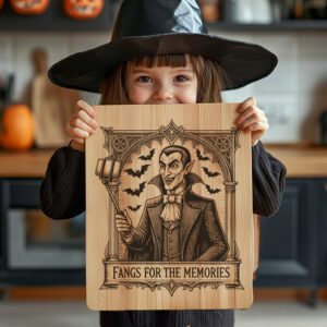Halloween Vampire Charcuterie Board Laser Engraving File, Spooky