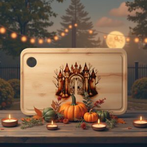 Halloween Witch Castle Gate Engraving File, Laser Design