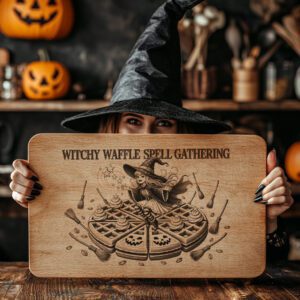 Halloween Witch Engraving Laser File, Waffle Spell Charcuterie