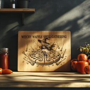 Halloween Witch Engraving Laser File, Waffle Spell Charcuterie