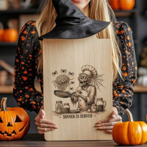 Zombie Chef Halloween Laser Engraving File, Spooky Charcuterie