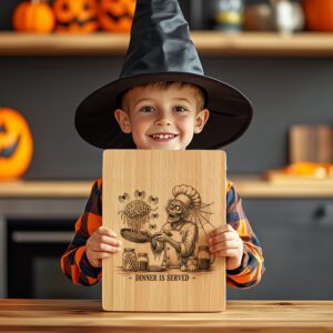 Zombie Chef Halloween Laser Engraving File, Spooky Charcuterie