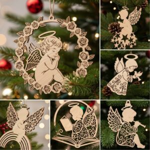Angel Christmas Ornament Bundle, Laser Ready Tree Decorations,