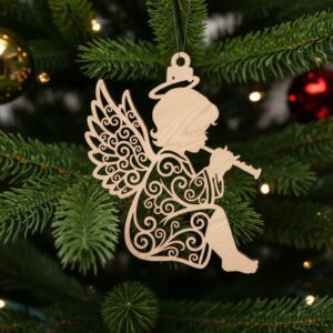 Angel Christmas Ornament Bundle, Laser Ready Tree Decorations,