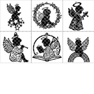 Angel Christmas Ornament Bundle, Laser Ready Tree Decorations,