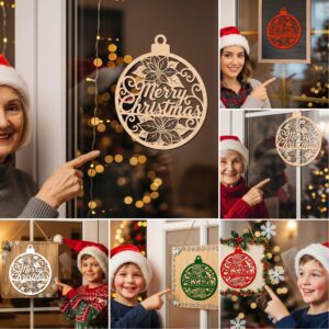 Christmas Door Hanger Bundle, 6 Laser Designs for