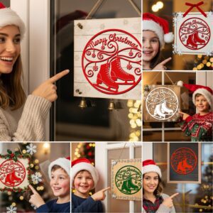 Christmas Door Hanger Bundle, 6 Laser Designs for