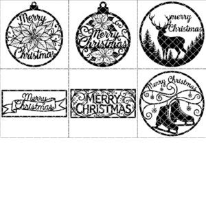 Christmas Door Hanger Bundle, 6 Laser Designs for