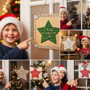 Christmas Door Hanger Bundle, Laser Files for Holiday